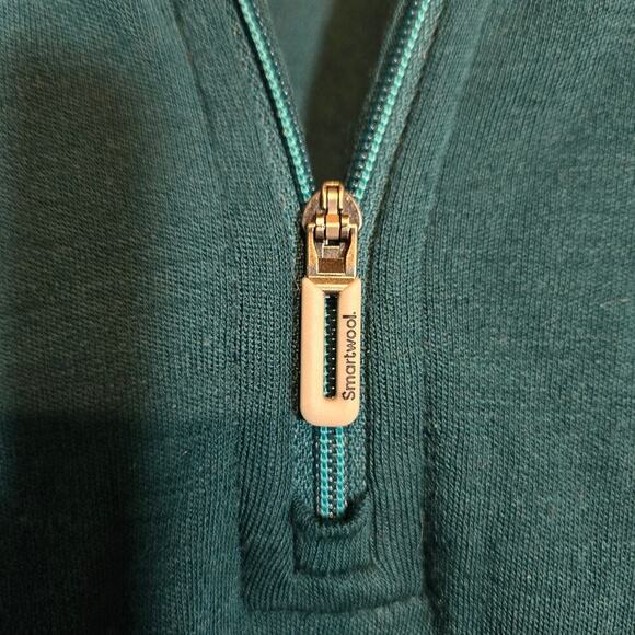 Smartwool Thermal 100% Merino Wool Baselayer Quarter Zip Womans 2X Teal Gorp - Picture 10 of 10